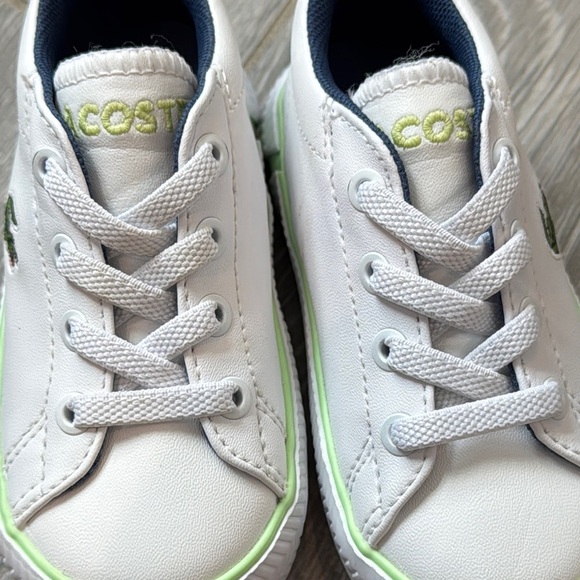 Lacoste White and Green Sneakers Classic Style Size US4.5 - Picture 4 of 7